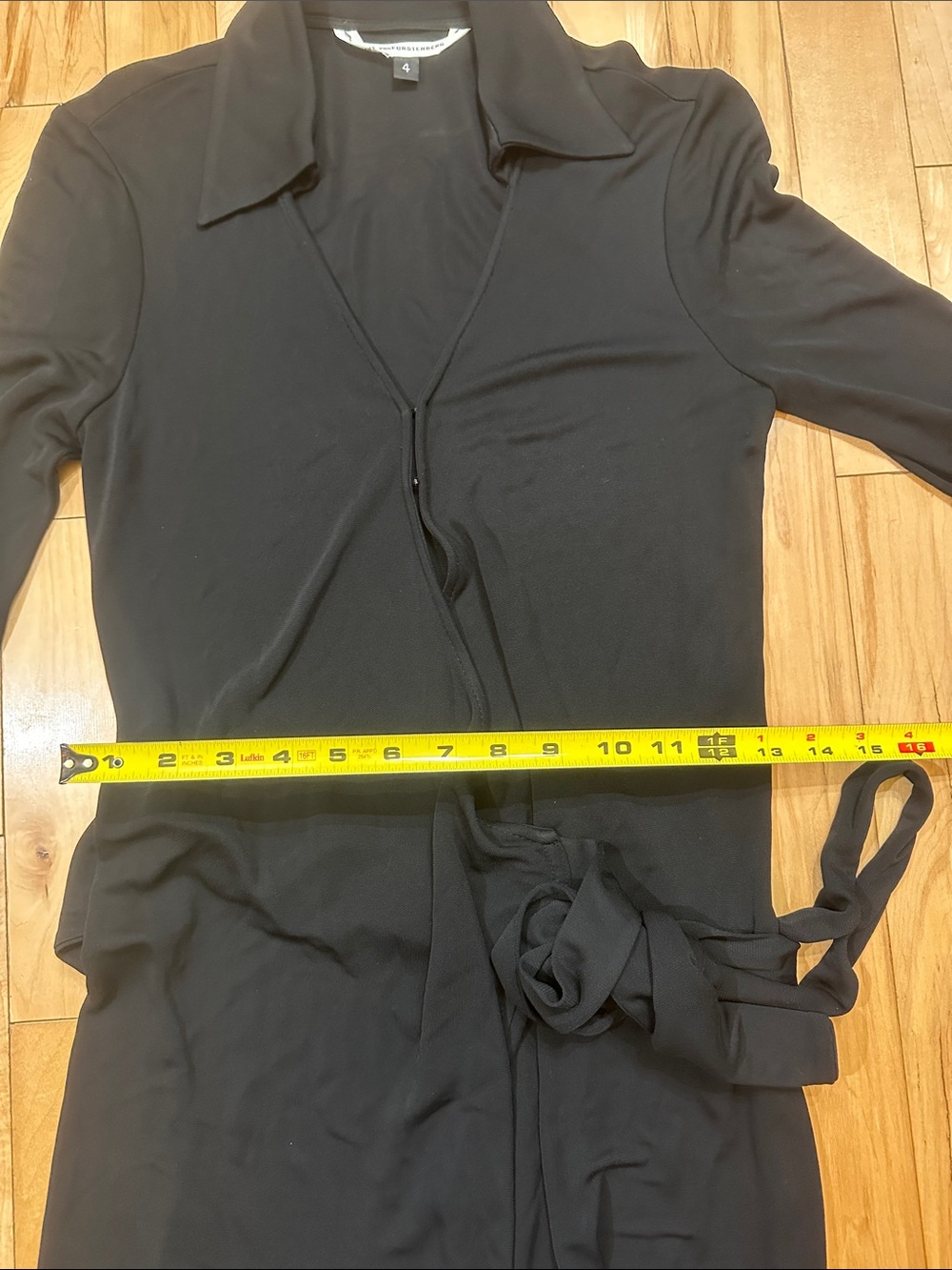 Diane Von Furstenberg Black Long-Sleeve Wrap Midi Dress - Picture 7 of 10
